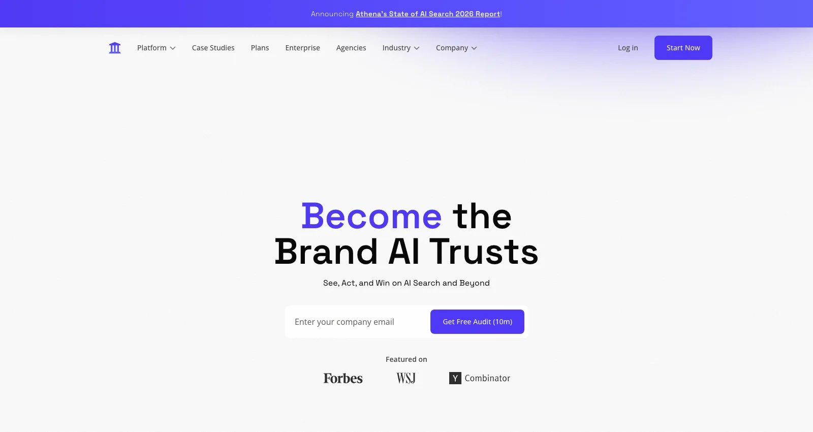 AthenaHQ homepage (captured July 2026)