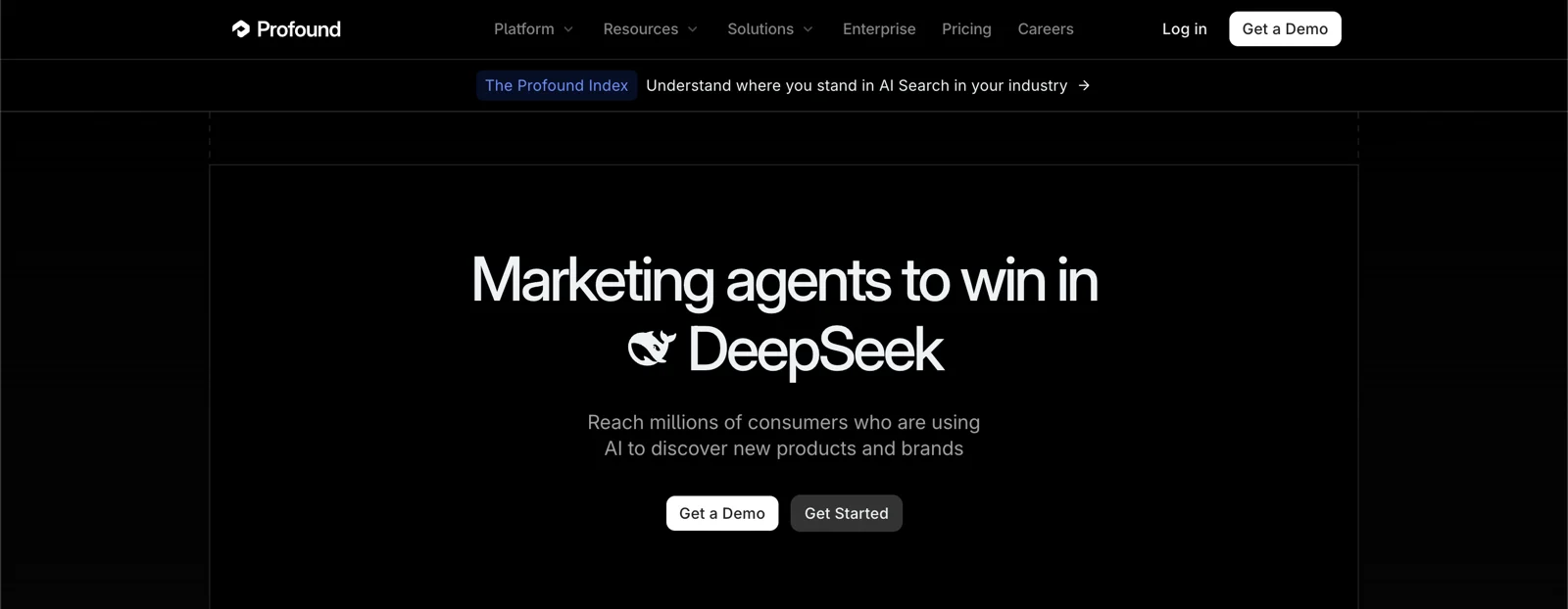 Profound homepage (captured July 2026)